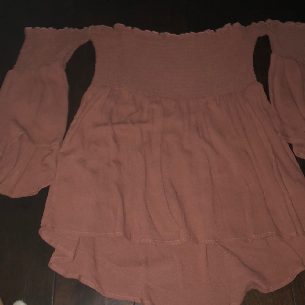 off the shoulder long sleeve shirt